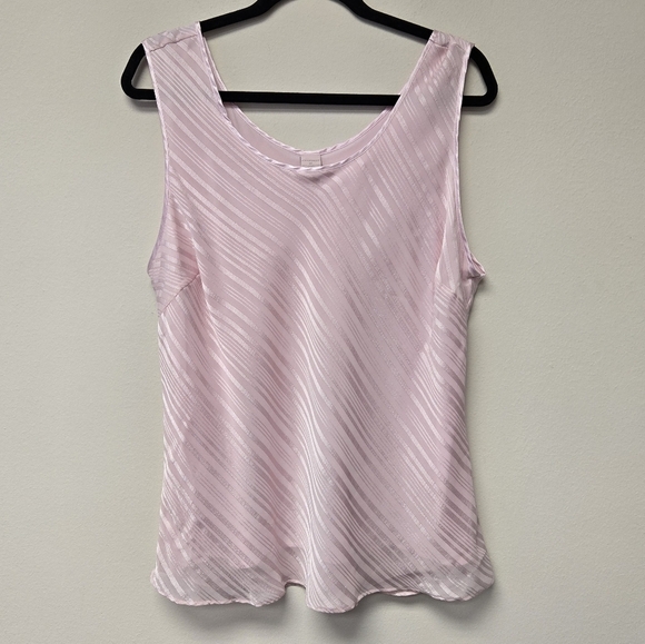 Cabernet Sleeveless Stripe Tank Top Blouse Pink XL - Picture 1 of 4